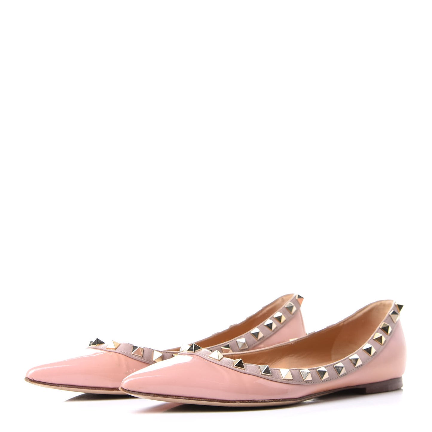 Patent Rockstud Ballerina Flats 35 Pop Gardenia Poudre