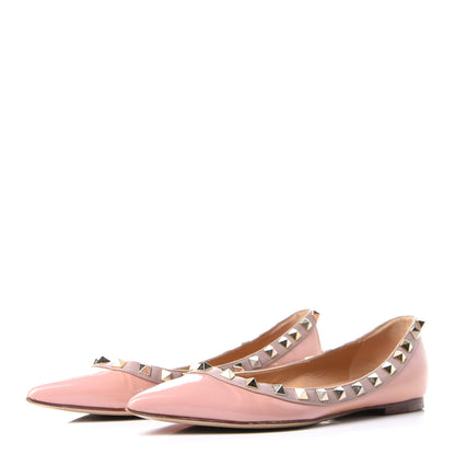 Valentino Garavani Patent Rockstud Ballerina Flats 35 Pop Gardenia Poudre 3 of 10