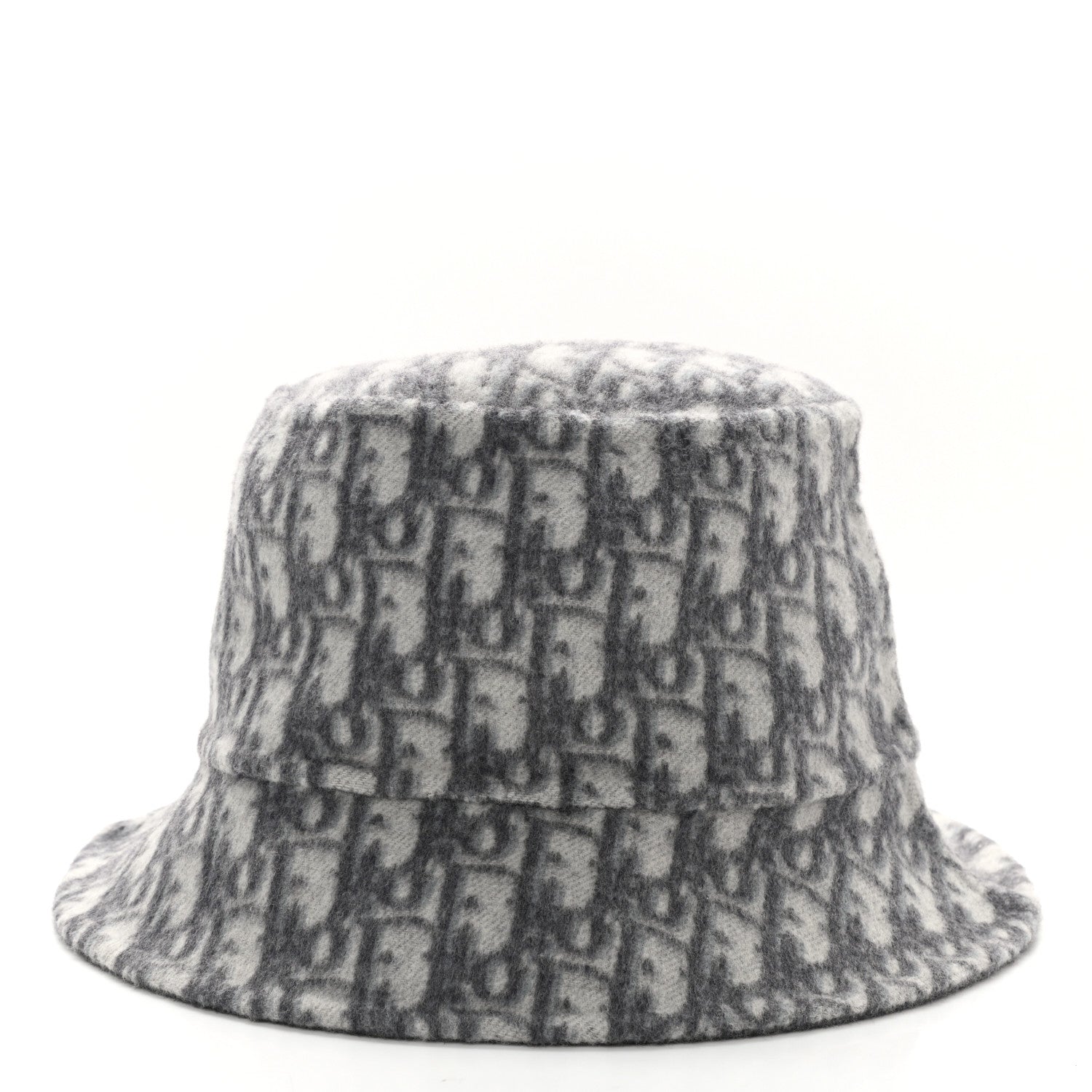 Christian Dior Wool Oblique Jacquard Bucket Hat Grey 12 of 17