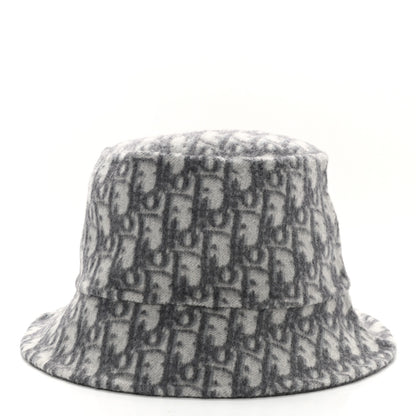 Christian Dior Wool Oblique Jacquard Bucket Hat Grey 12 of 17
