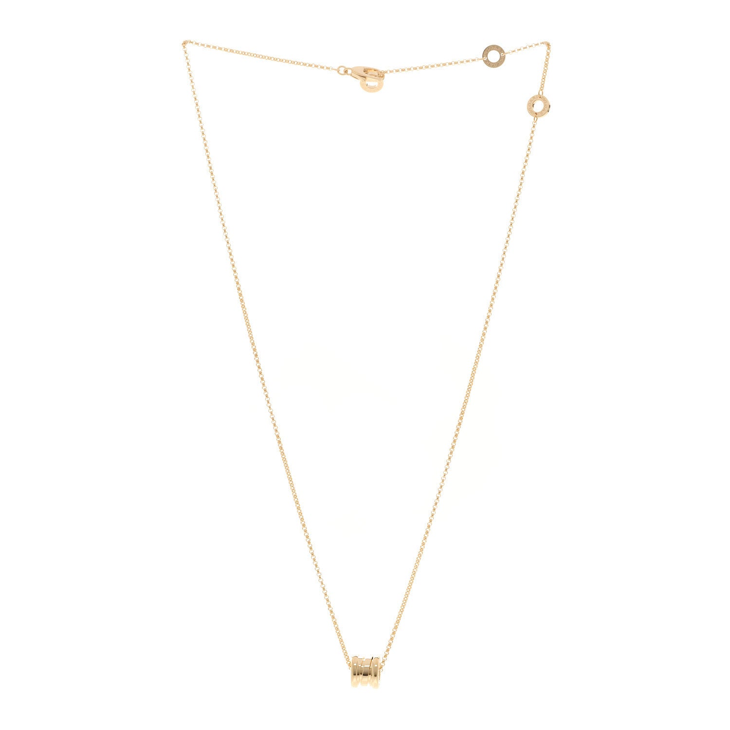 Bulgari 18K Yellow Gold Mini B.Zero1 Pendant Necklace 3 of 4