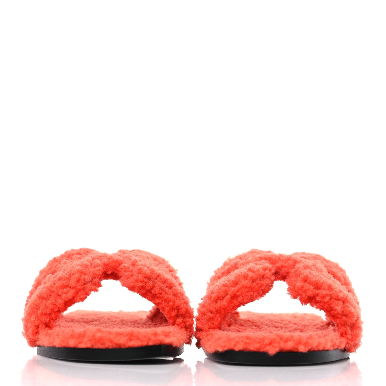 Hermes Woolskin Oran Sandals 40.5 Orange 3 of 8