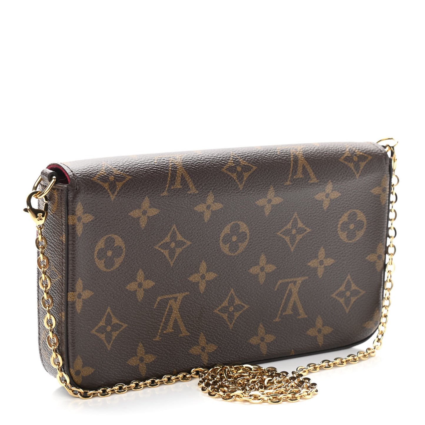 Monogram Pochette Felicie Chain Wallet Fuchsia