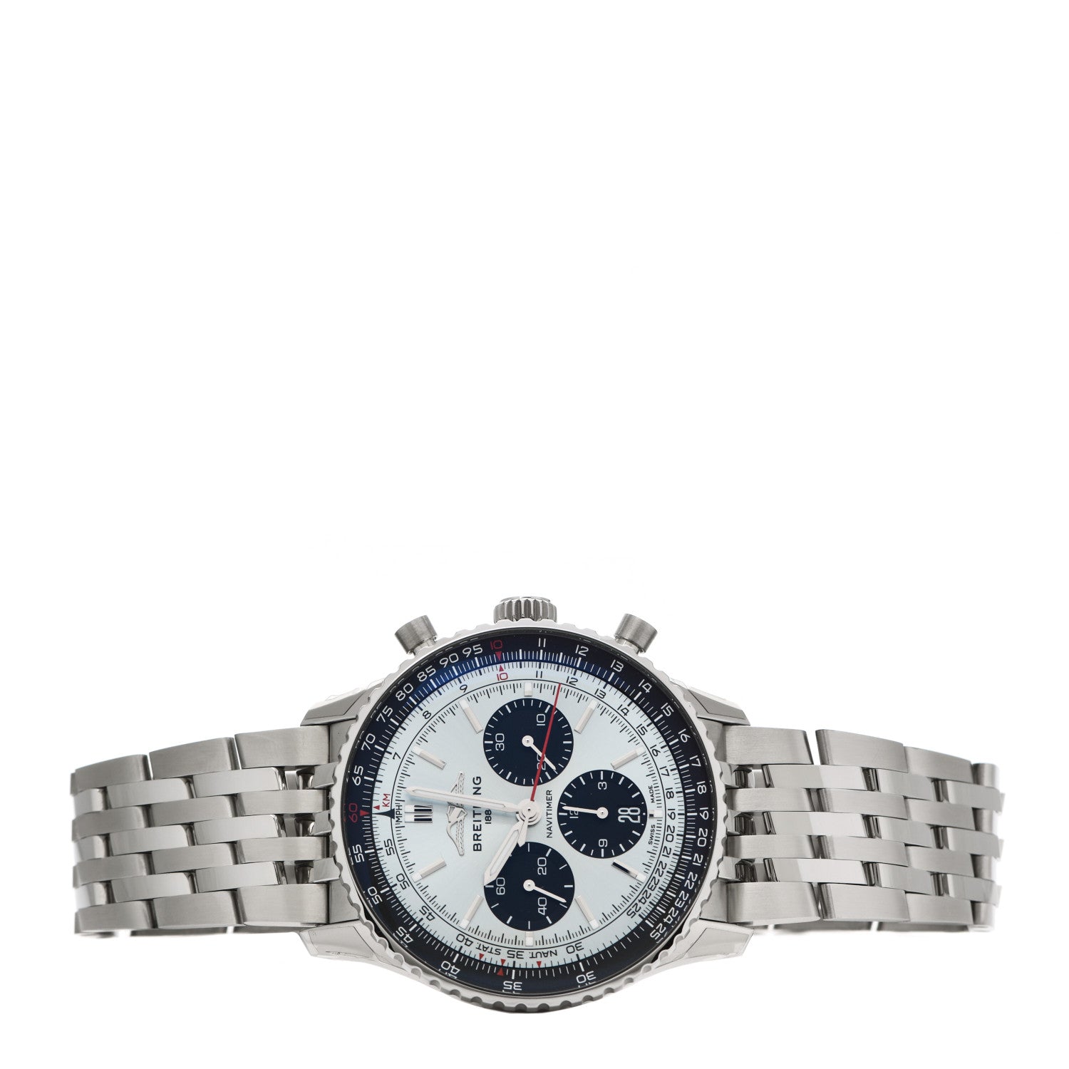 Breitling Stainless Steel 43mm Navitimer Chronograph B01 Automatic Watch Ice Blue AB0138 2 of 5