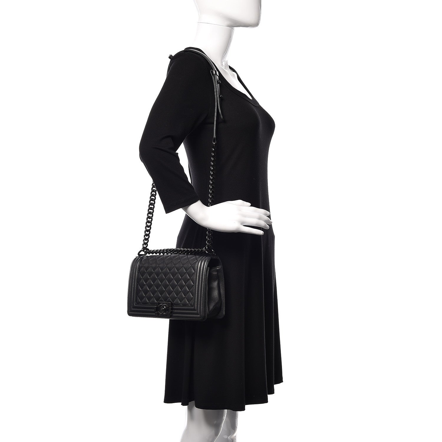Chanel Caviar Quilted Medium Boy Flap So Black 2 of 10