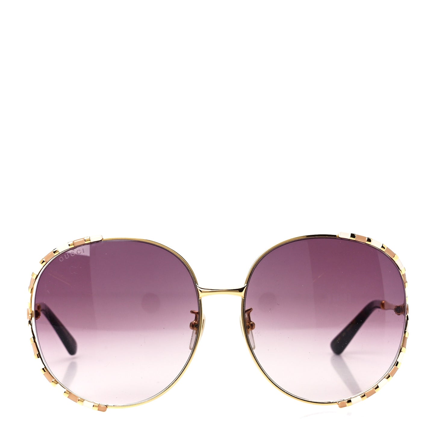 Metal Round Frame GG0595S Sunglasses Gold Brown