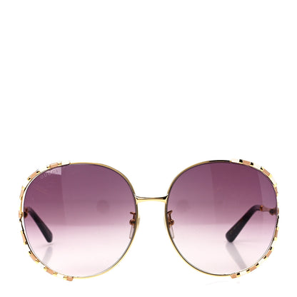 Gucci Metal Round Frame GG0595S Sunglasses Gold Brown 2 of 8