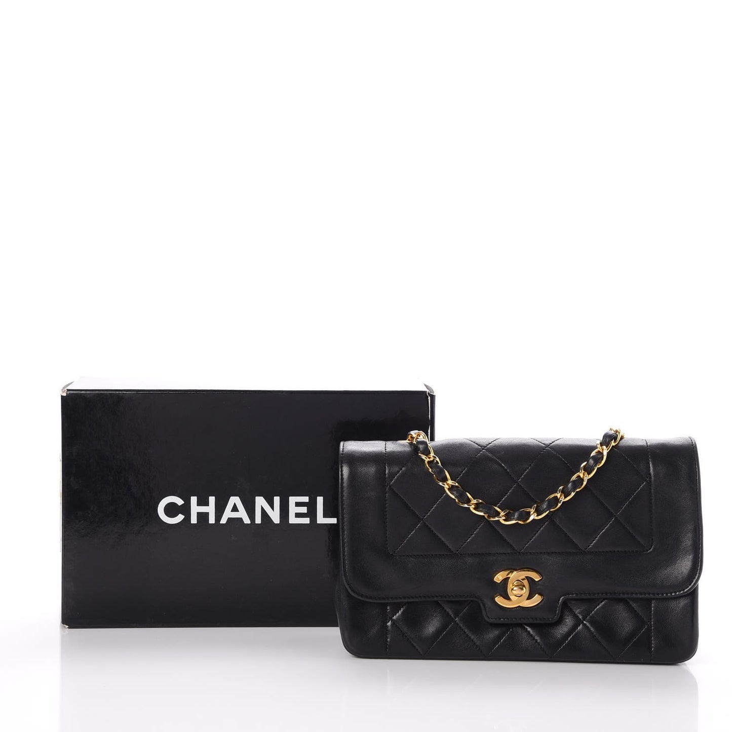 Lambskin Quilted Small Single Flap Black