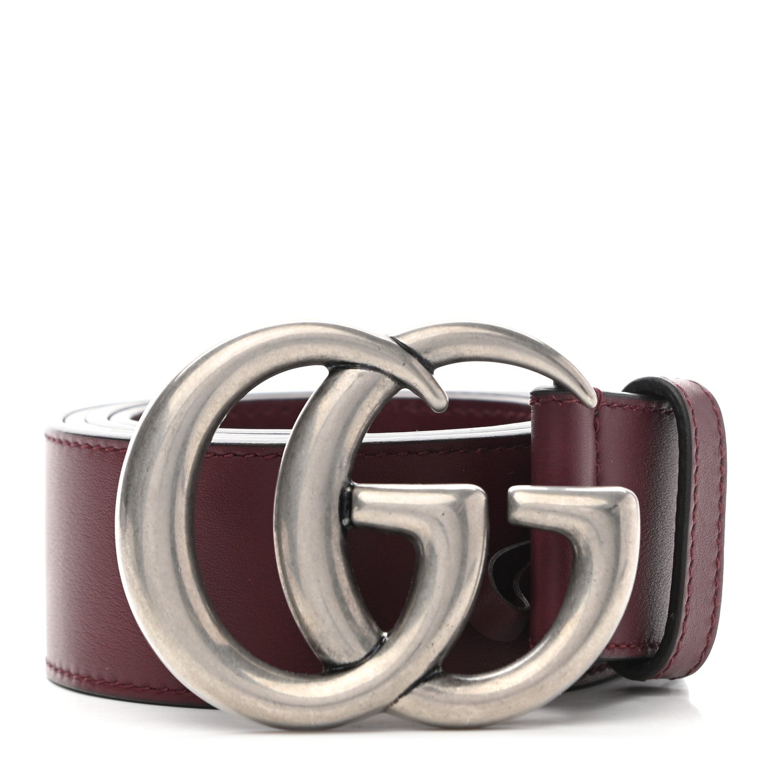 Gucci Moon Calfskin Nickel Double G 40mm Belt 90 36 Strong Red 1 of 5