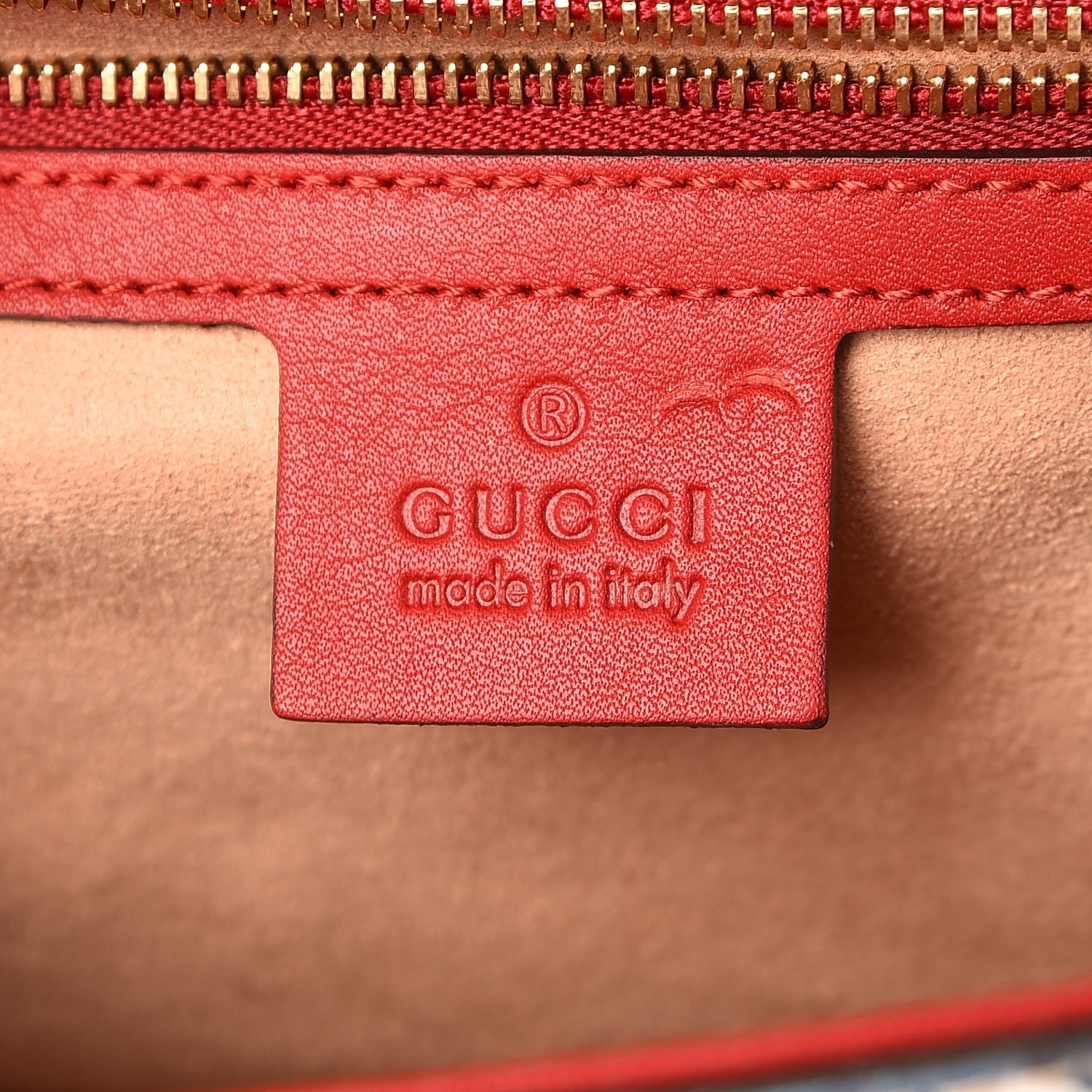 Gucci GG Supreme Monogram Blooms Medium Padlock Shoulder Bag Beige Blue Navy Hibiscus Red 8 of 9