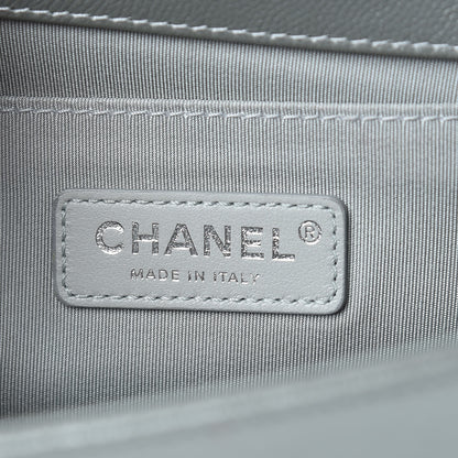Chanel Metallic Caviar Quilted Medium Boy Flap Silver 8 of 10
