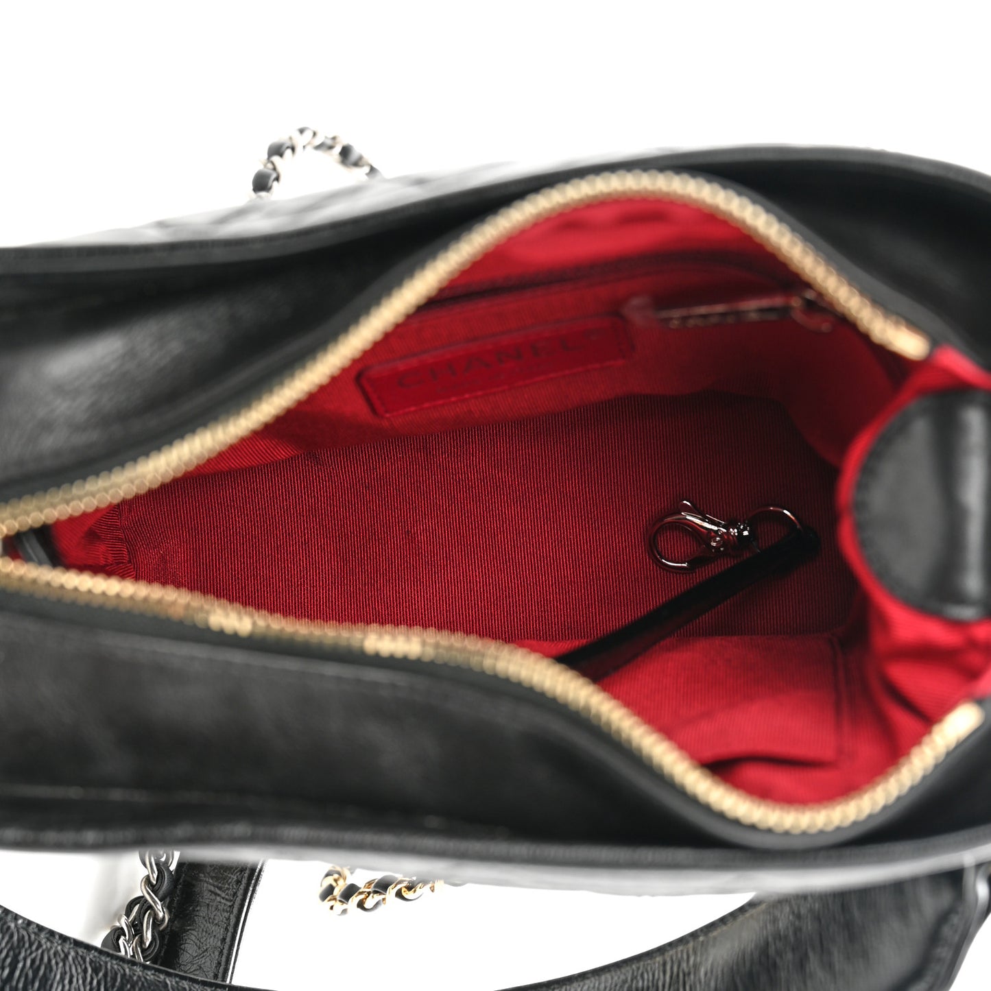 Aged Calfskin Quilted Small Gabrielle Logo Hobo Black