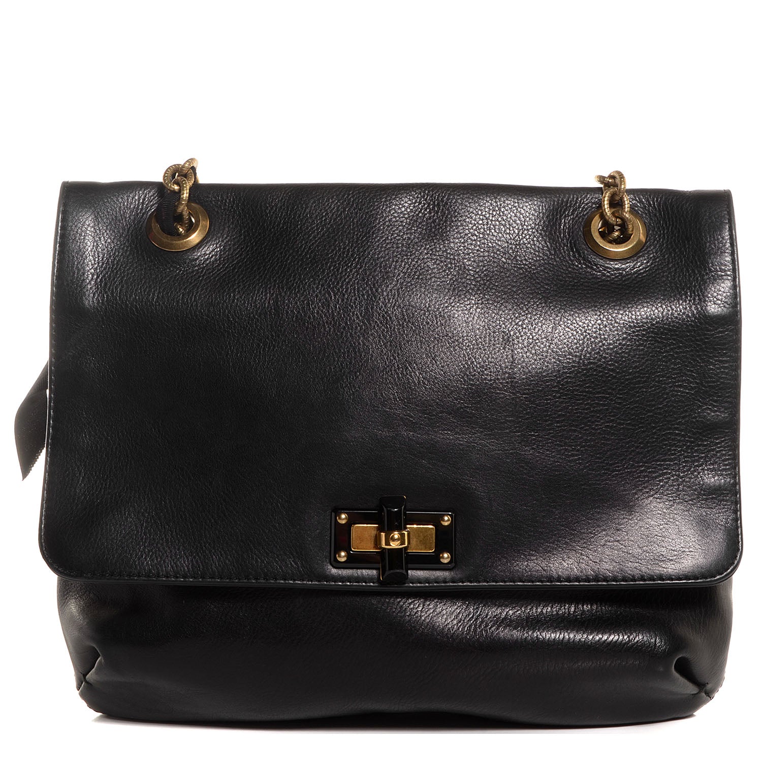 Lanvin Leather Medium Happy Shoulder Bag Black 1 of 8