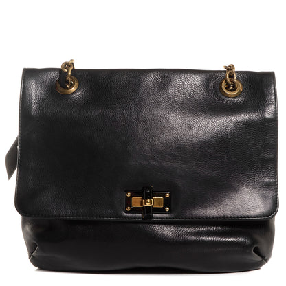 Lanvin Leather Medium Happy Shoulder Bag Black 1 of 8