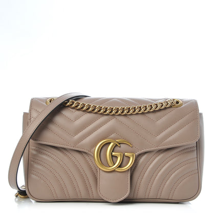 Gucci Calfskin Matelasse Small GG Marmont Shoulder Bag Porcelain Rose 1 of 7