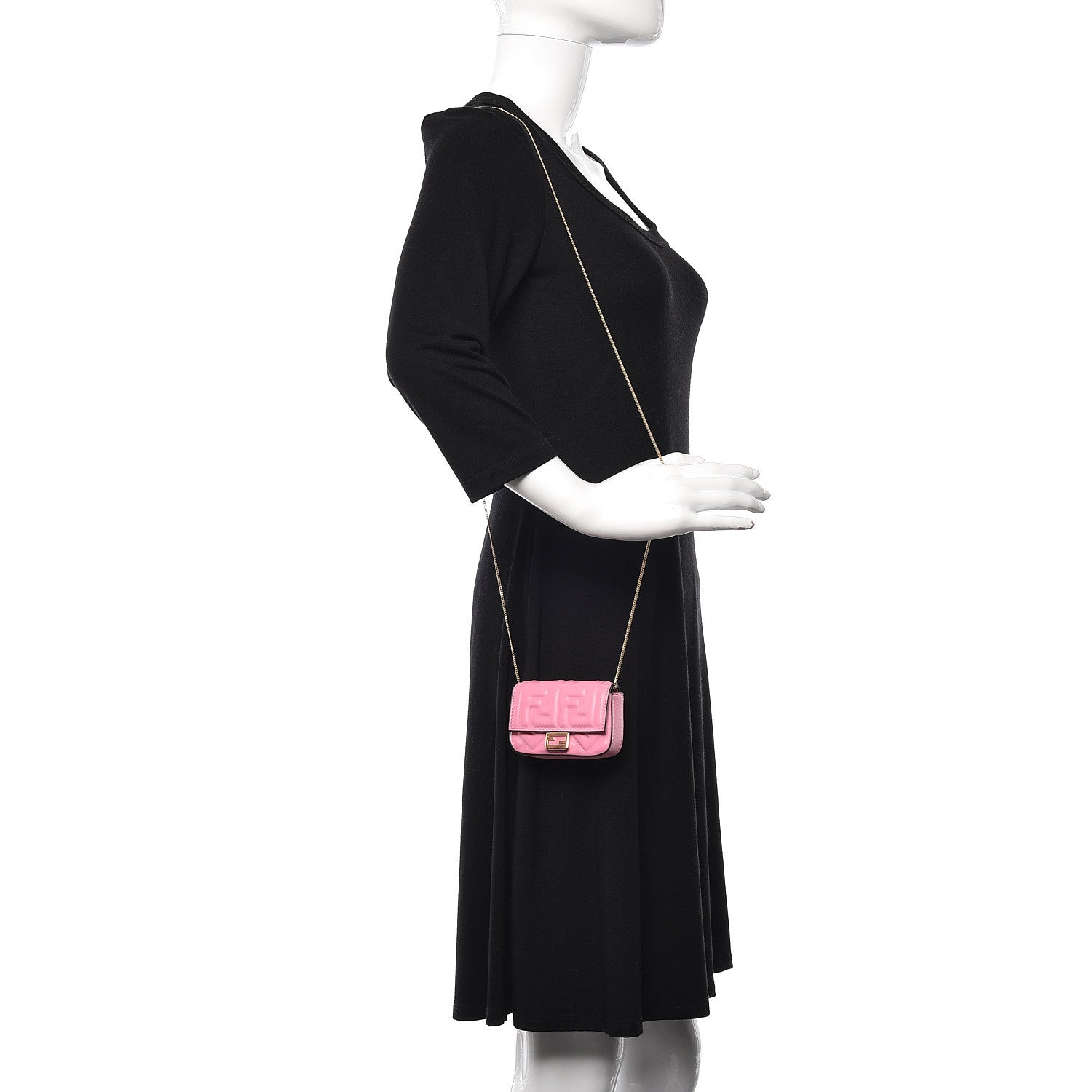 Fendi Nappa Matisse FF Embossed Nano Baguette Charm Lollypop 2 of 10