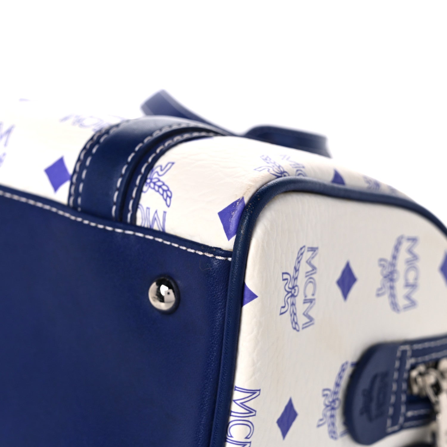 MCM Visetos Boston Satchel Satchel White 10 of 15