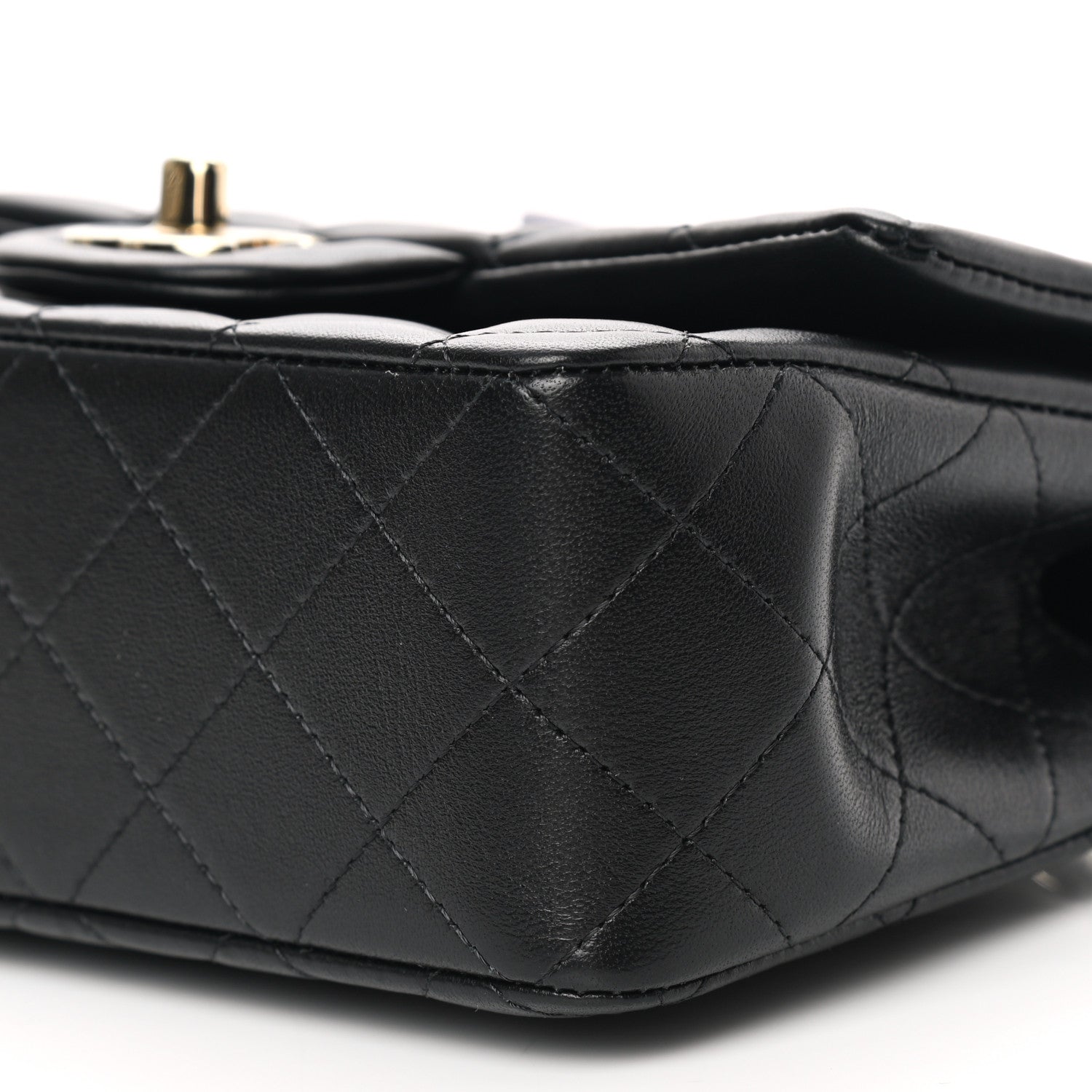 Chanel Lambskin Quilted Mini Top Handle Rectangular Flap Black 10 of 11
