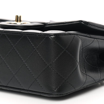 Chanel Lambskin Quilted Mini Top Handle Rectangular Flap Black 10 of 11