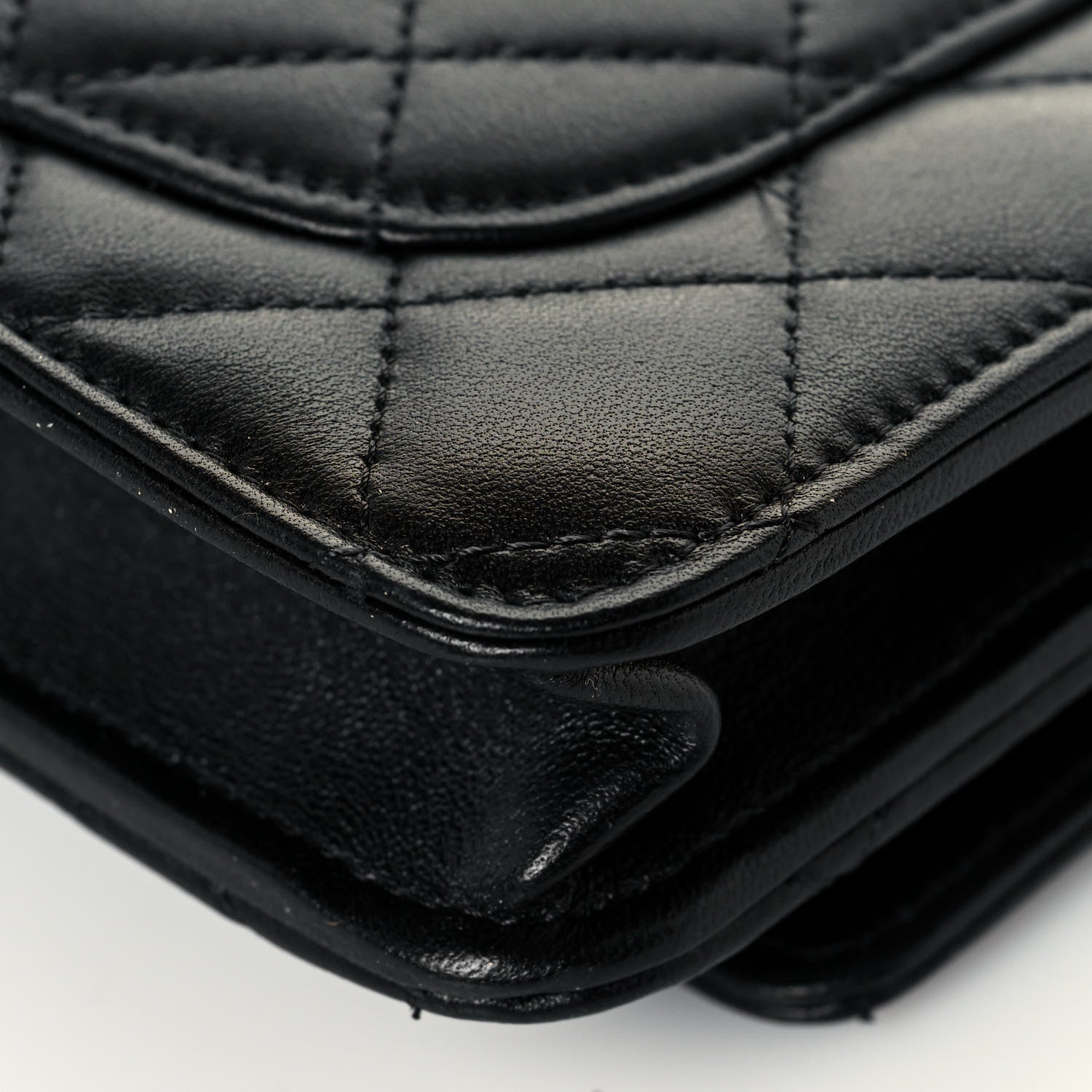 Chanel Lambskin Quilted Pearl Wallet On Chain WOC Black 13 of 15