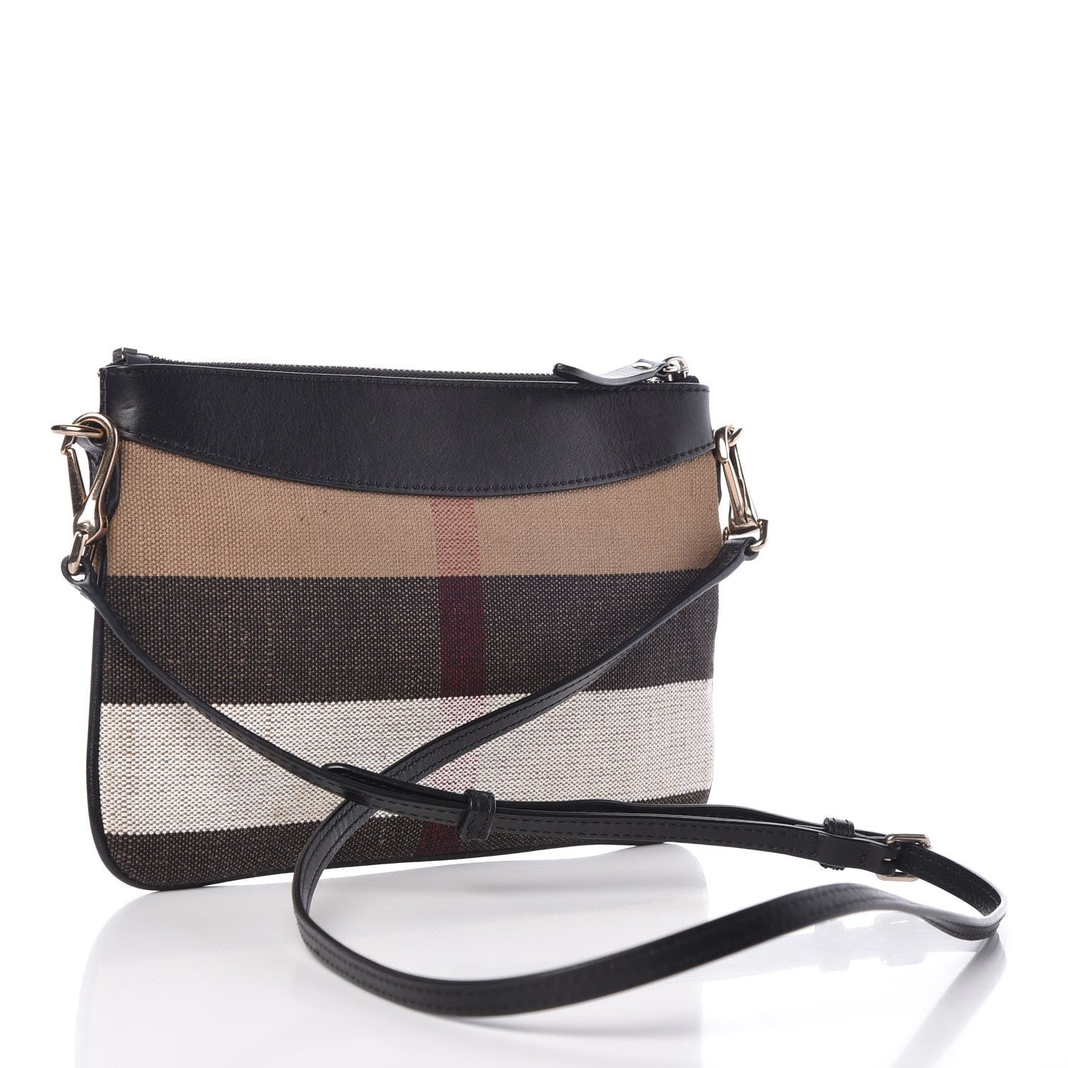 Burberry Mega Check Peyton Crossbody Clutch Bag Black 3 of 13