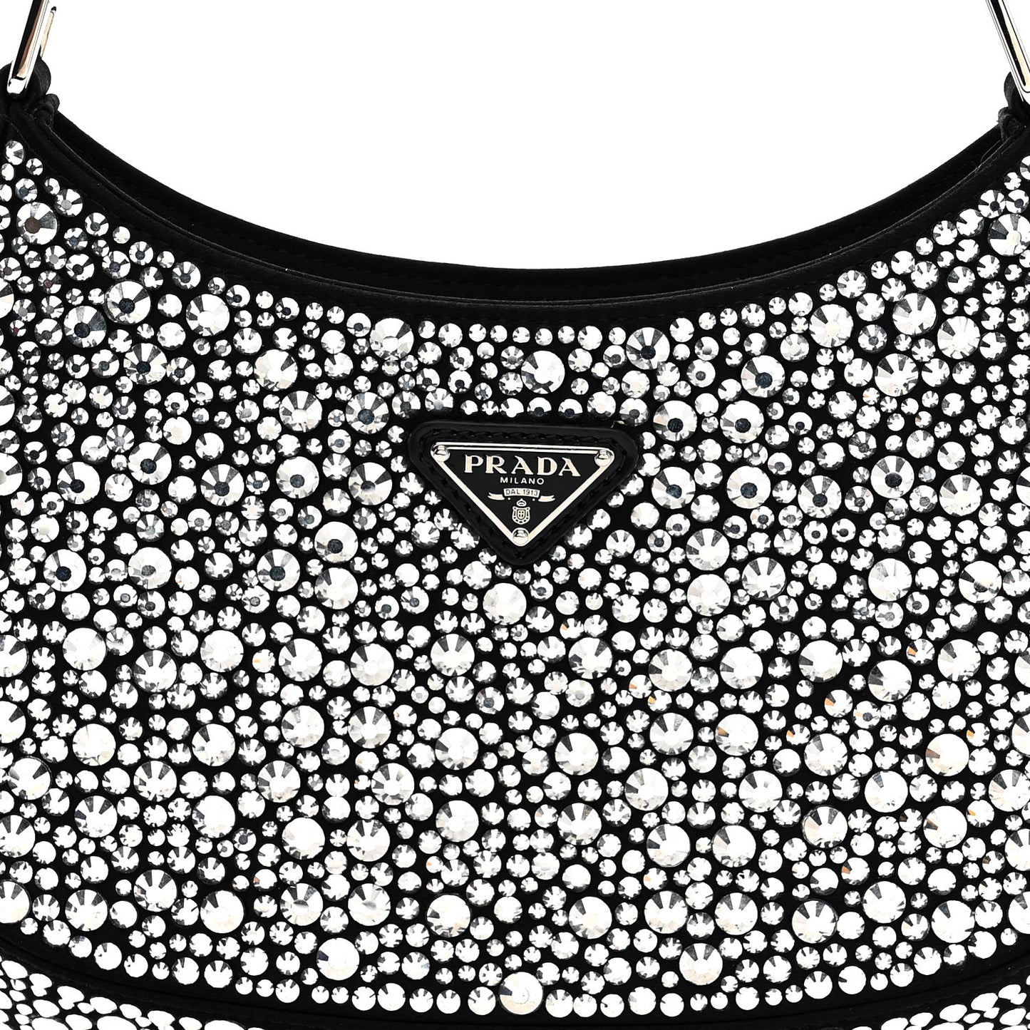 Satin Crystal Cleo Adjustable Strap Shoulder Bag Metal