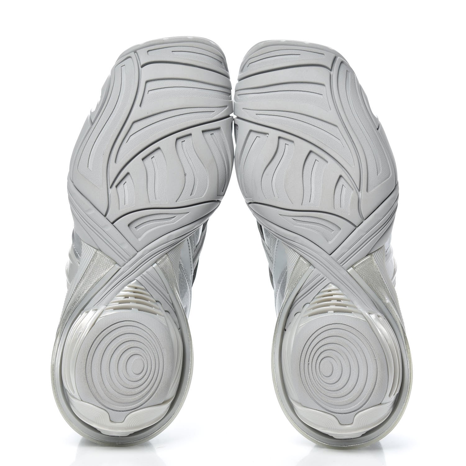 Balenciaga Metallic Rubber Mesh Womens Tyrex Sneakers 38 Monocolor Silver 6 of 8