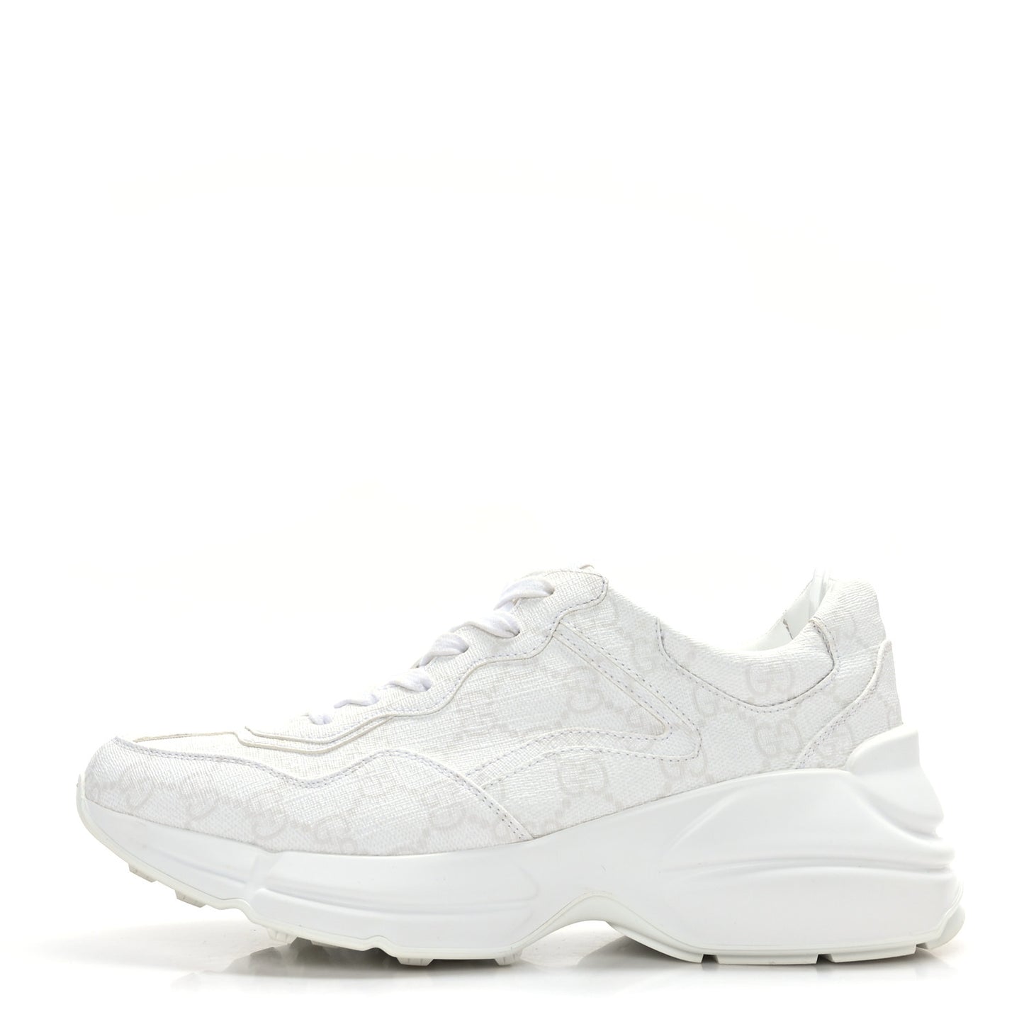 GG Supreme Monogram Womens Rhyton Sneakers 37.5 White