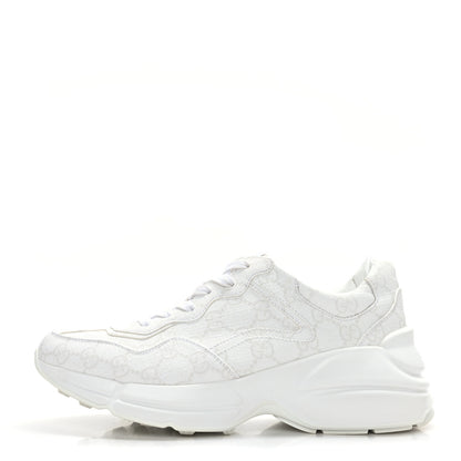 Gucci GG Supreme Monogram Womens Rhyton Sneakers 37.5 White 1 of 7
