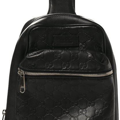 Gucci Guccissima Sling Backpack Black 8 of 10