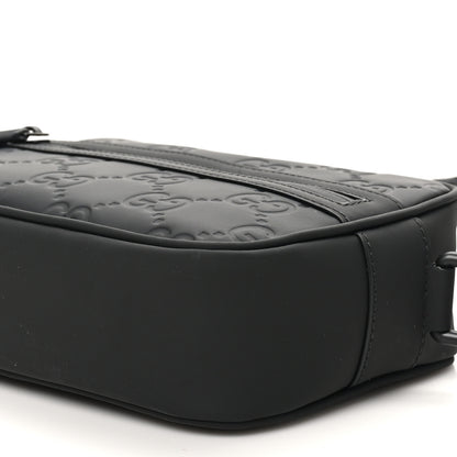 Gucci Rubber Effect Calfskin GG Mini Crossbody Bag Black 10 of 10