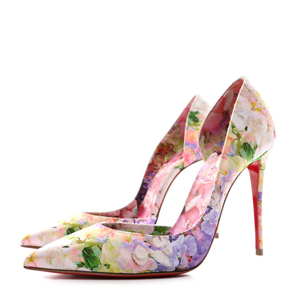 Christian Louboutin Crepe Satin Iriza 100 Blooming Floral Pumps 37 Multicolor 3 of 8