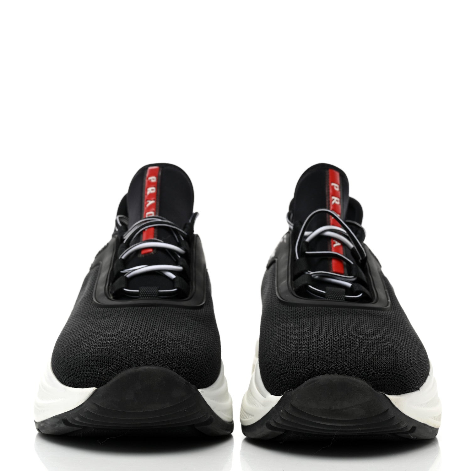 Prada Mesh Neoprene Womens America's Cup 45mm Sneakers 38 Black White 2 of 12