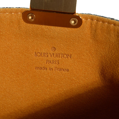 Louis Vuitton Monogram Denim Pochette Plat Clutch Blue 6 of 7