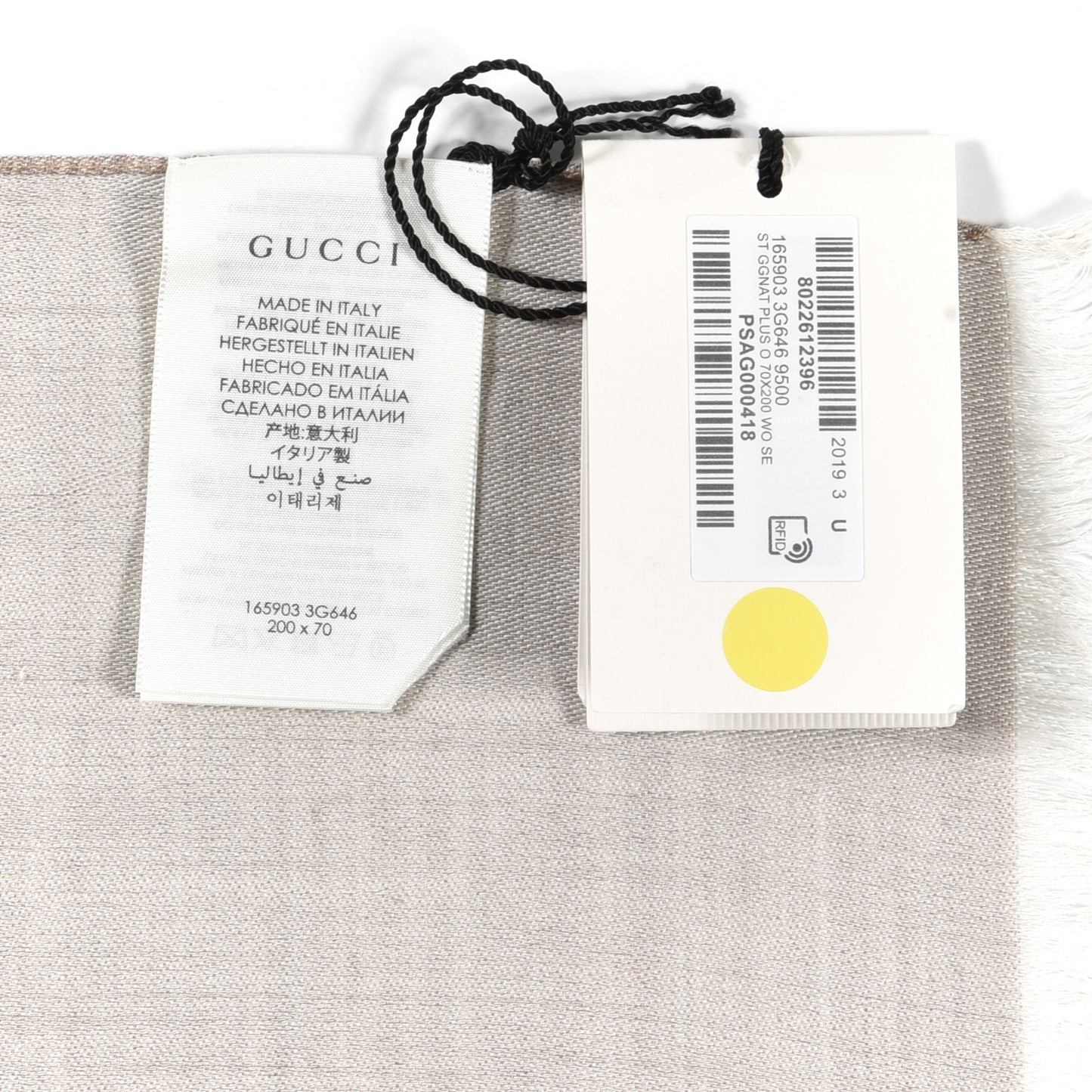 Wool Silk GG Monogram GGNat Plus Scarf Sand