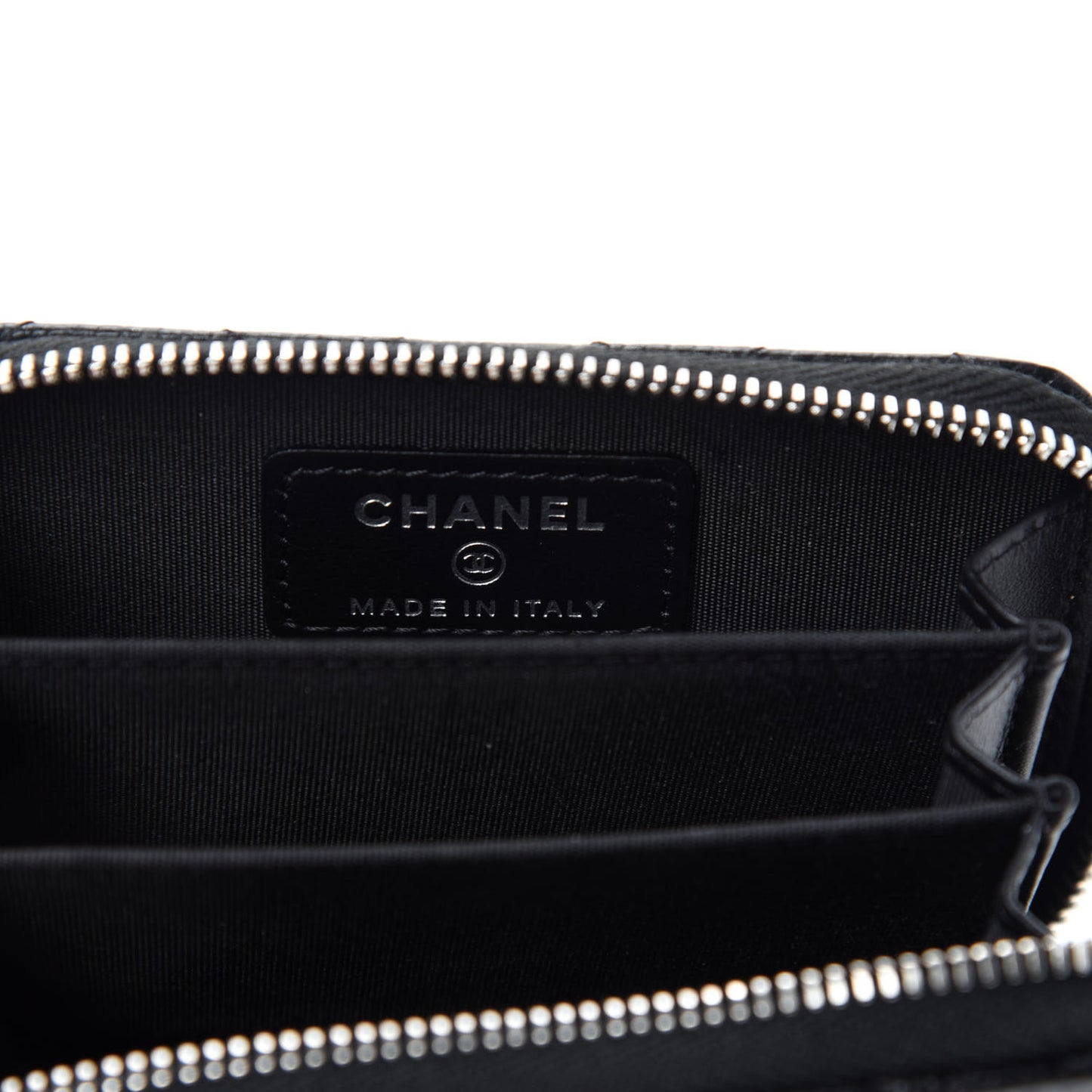 Caviar Quilted Incognito Zip Coin Purse Black