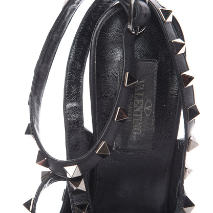 Valentino Garavani Calfskin Nappa Rockstud Ankle Strap 100mm Pumps 37.5 Black 10 of 10