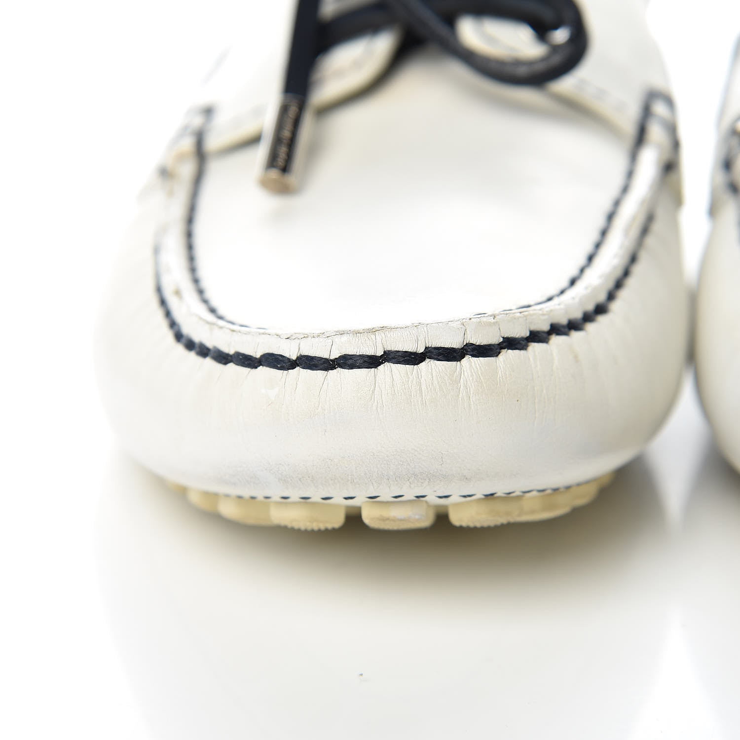 Louis Vuitton Calfskin Rubber Mens Americas Cup Marine Boat Shoe 7 White 13 of 23