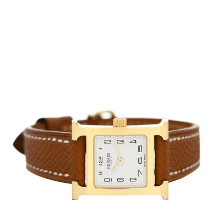 Hermes Stainless Steel Epsom 17.2mm Heure H Hour Quartz Watch Gold 2 of 5