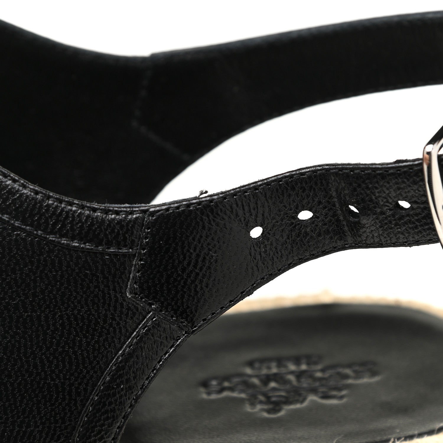 Hermes Goatskin Envie 30 Espadrille Wedge Sandals 36 Black 11 of 15