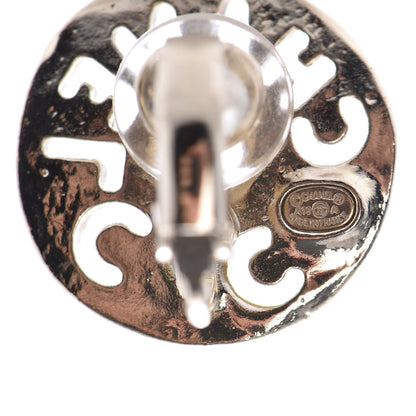 Chanel Crystal Pearl Papyrus Stud Clip On Earrings Gold Grey 3 of 5