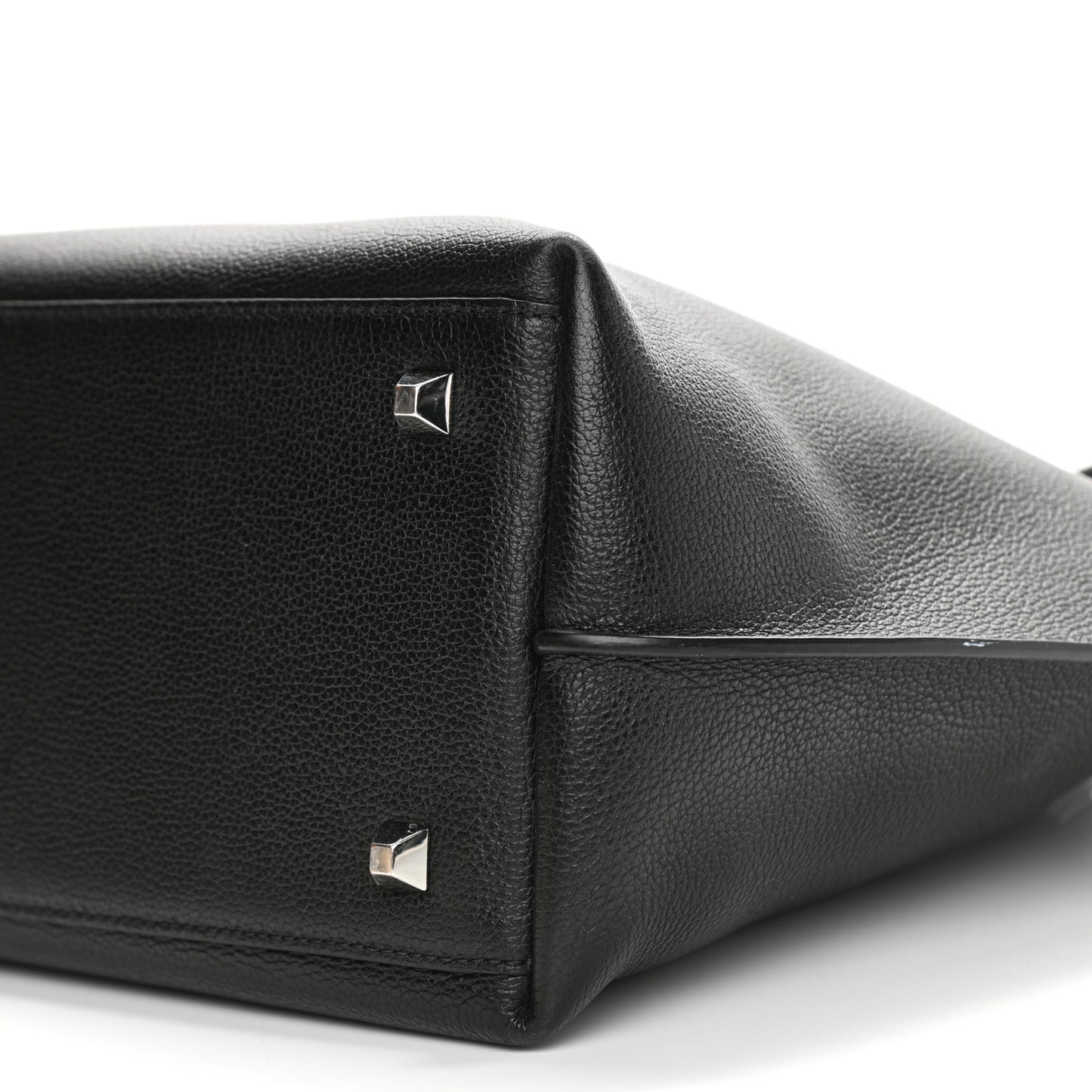 Grained Calfskin Medium Yris Shopper Tote Black