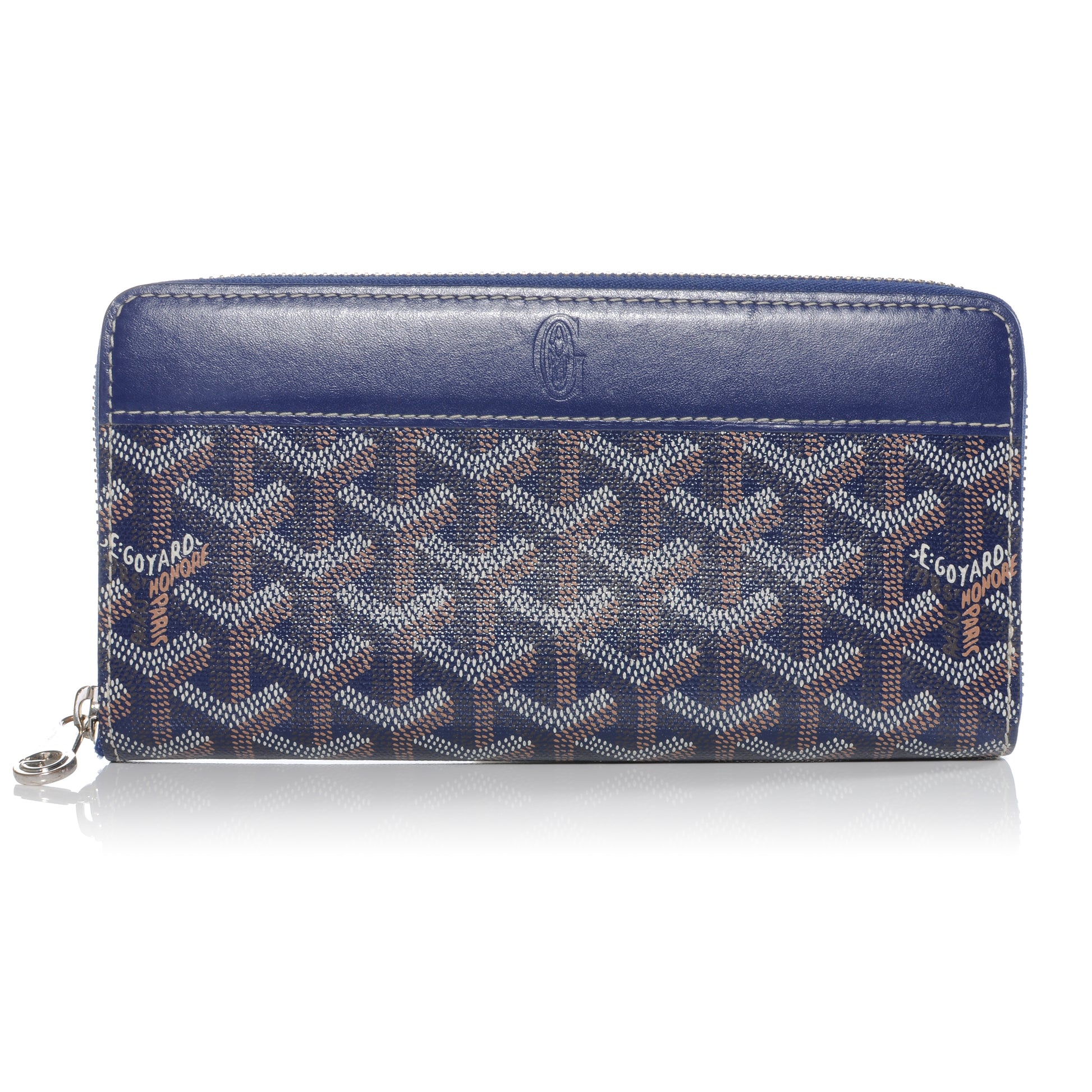 Goyard Goyardine Matignon Zip Around GM Wallet Blue 1 of 5