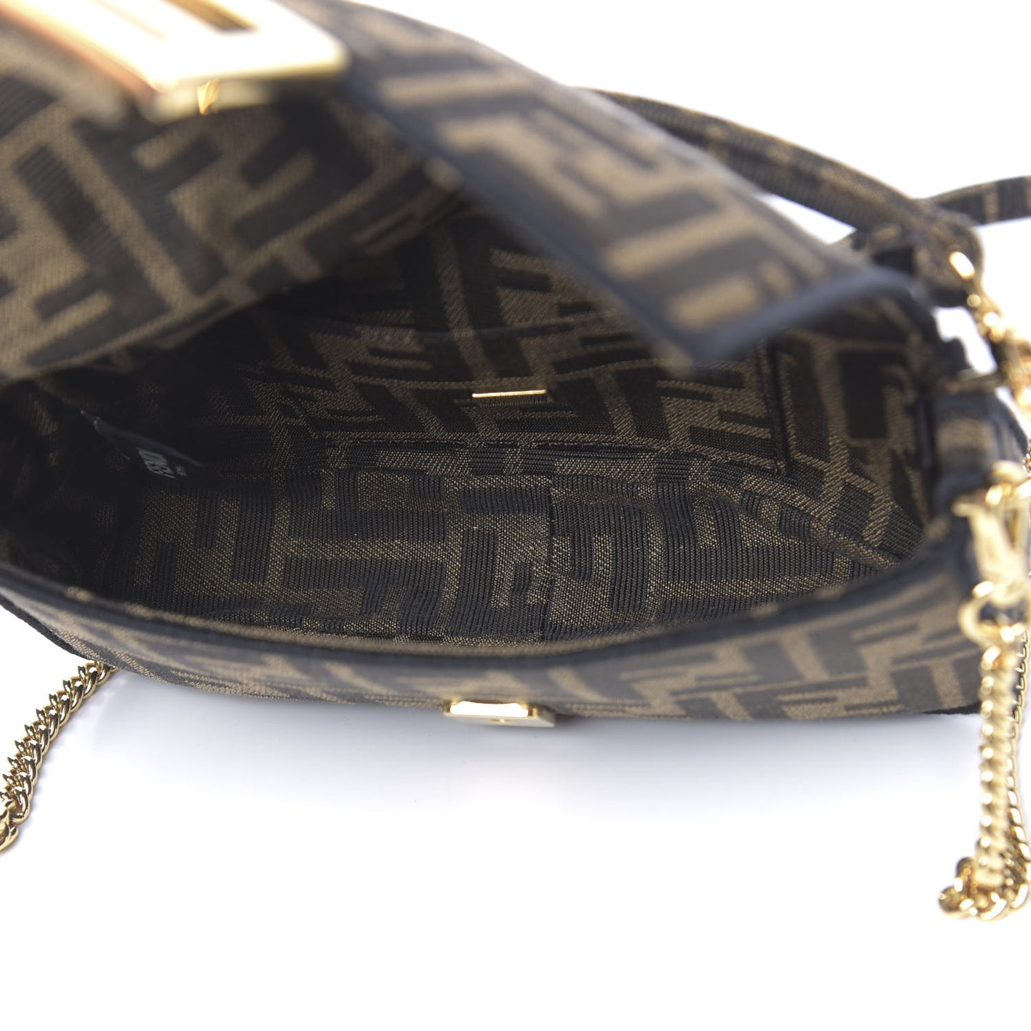 Fabric Jacquard FF 1974 Mini Baguette Tobacco Moro Black