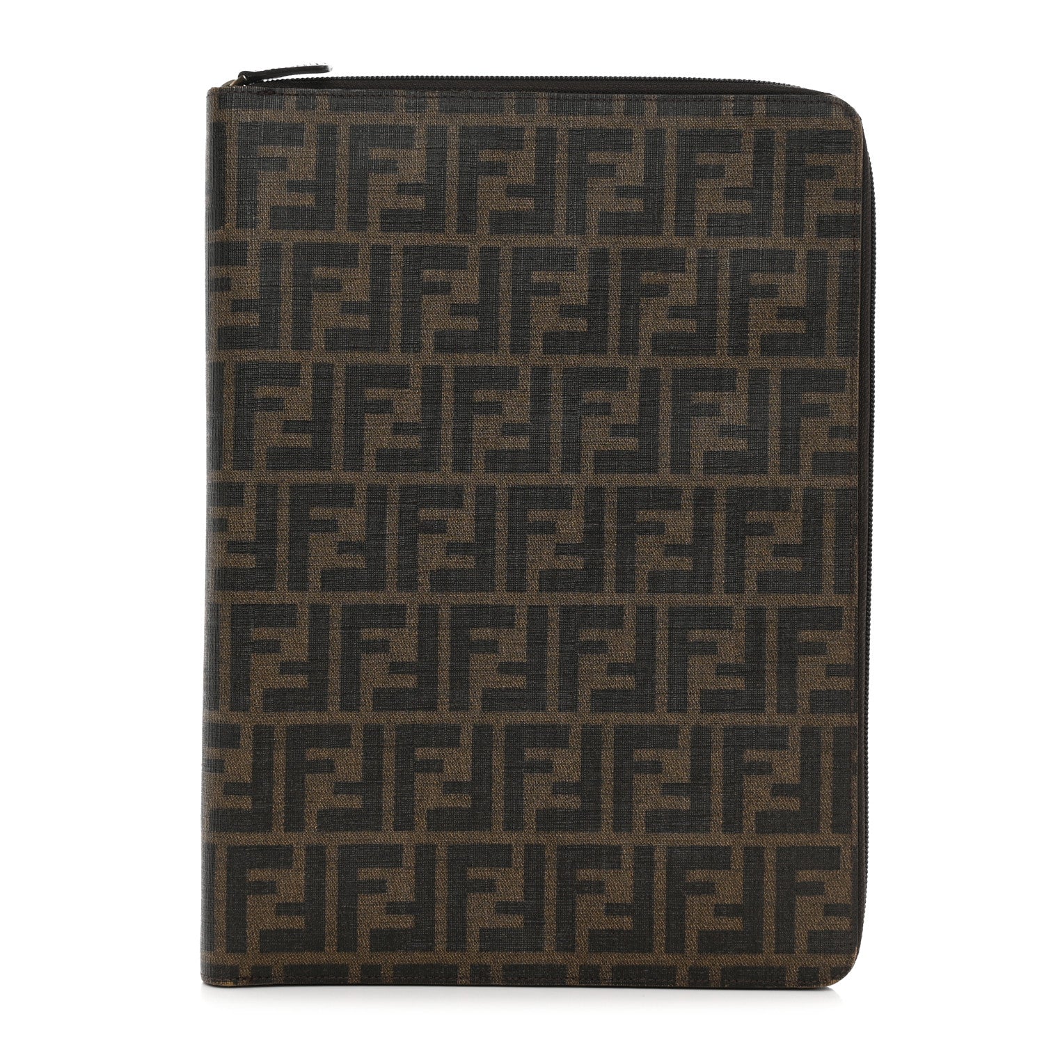 Fendi Zucca Spalmati Zip Around Document Holder Tobacco 1 of 11