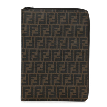 Fendi Zucca Spalmati Zip Around Document Holder Tobacco 1 of 11