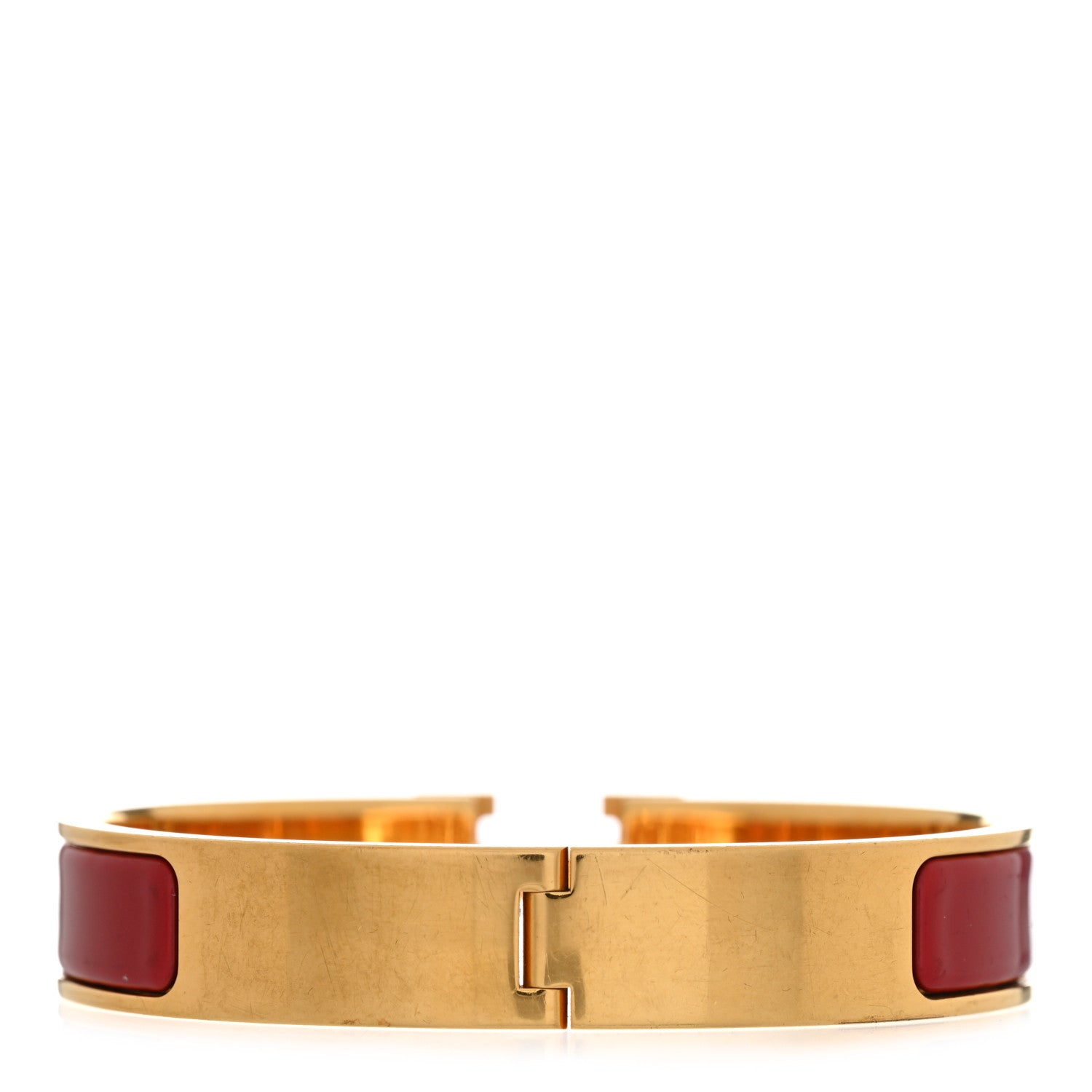 Hermes Enamel Narrow Clic Clac H Bracelet GM Rouge 3 of 6