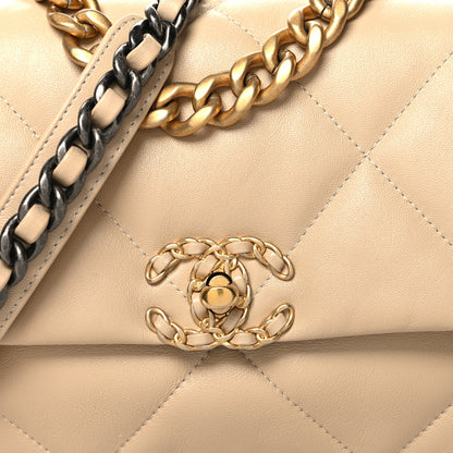 Chanel Lambskin Quilted Medium Chanel 19 Flap Beige 8 of 11