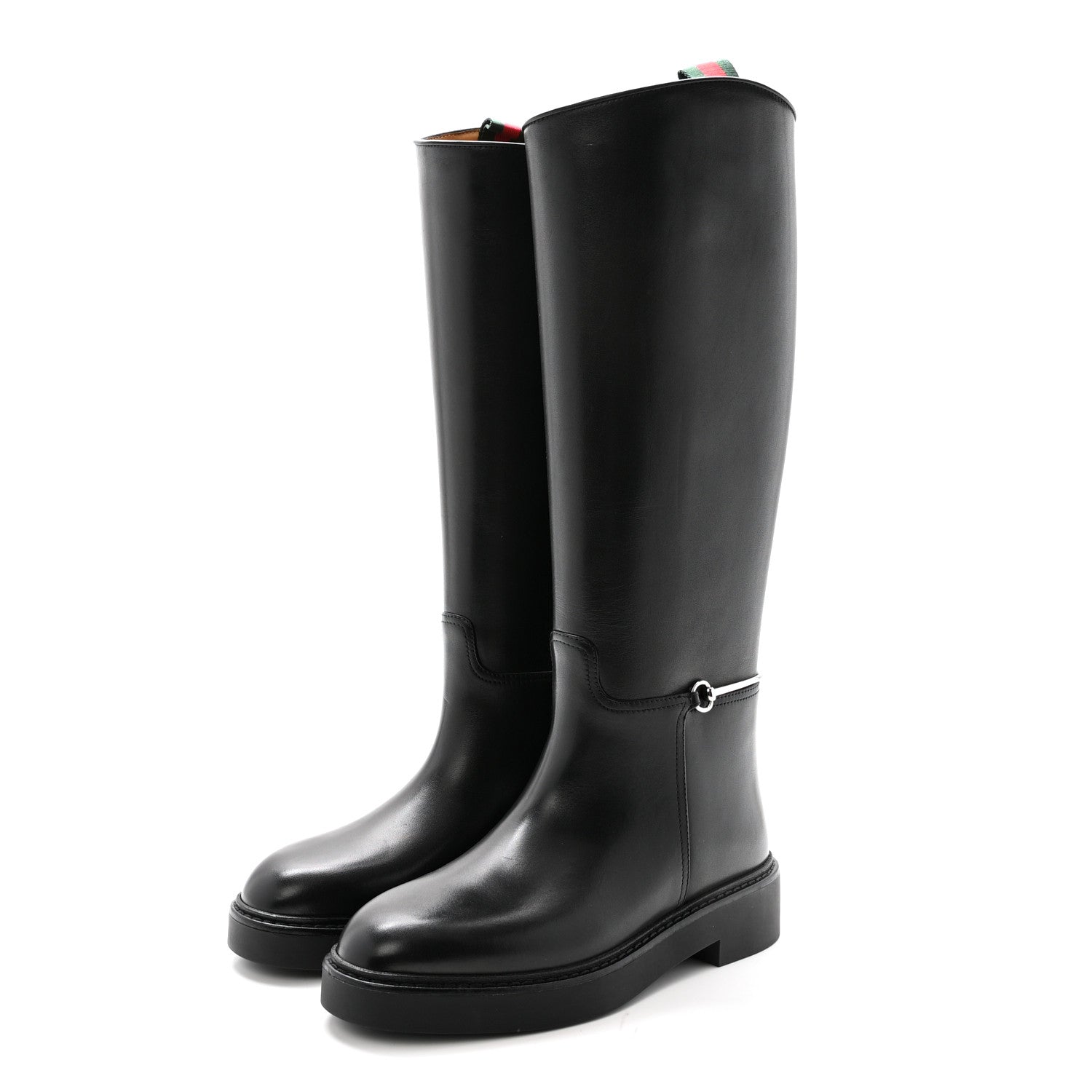 Gucci Marot Lux Michelangelo Slim Horsebit Riding Boots 37.5 Black 4 of 10