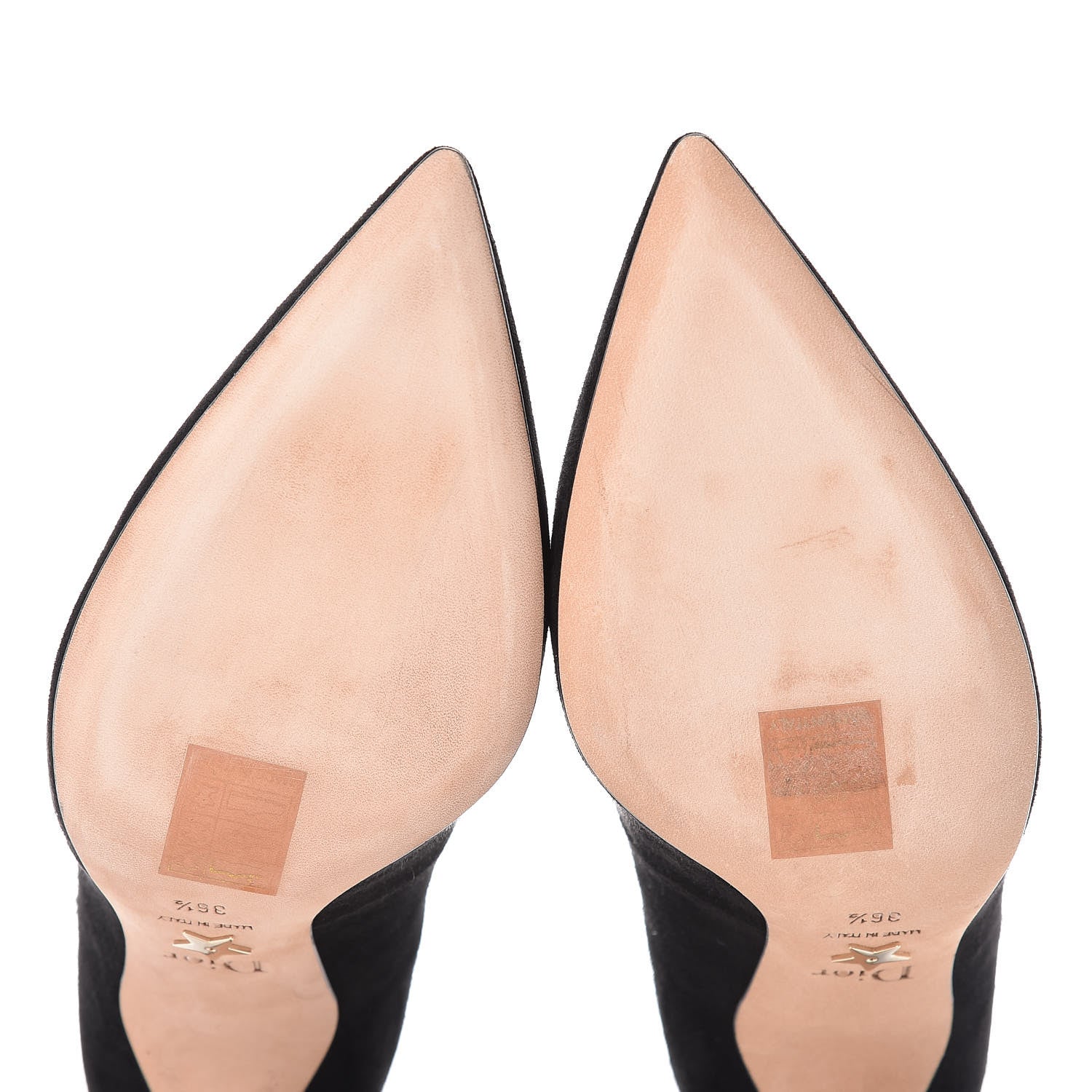 Christian Dior Suede Studded Dioramour Pumps 36.5 Black Gold 9 of 10